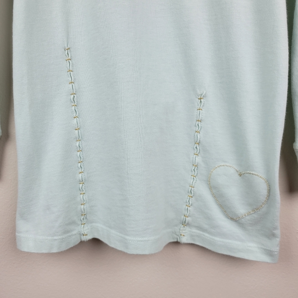 Juicy Couture Big Deal Rhinestone Graphic Baby Tee Size S Blue Mint Y2K Vintage - Picture 4 of 11
